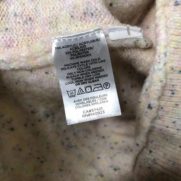 LOFT Flecked Mock Neck Poncho Sweater Size LP - Picture 7 of 8